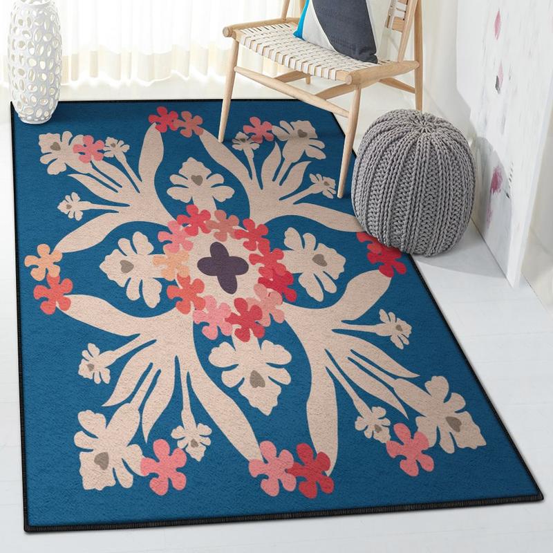 Flower Art Deco Rug Hawaiian Flower Rug