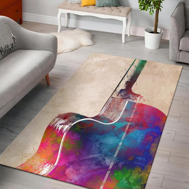 Guitar Art Area Rug Living Room Rugs Bedroom Rug