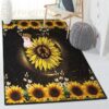 Helianthus Non Shedding Area Rug Awesome Pig And Sunflower Rug helianthus non shedding area rug awesome pig and sunflower rug