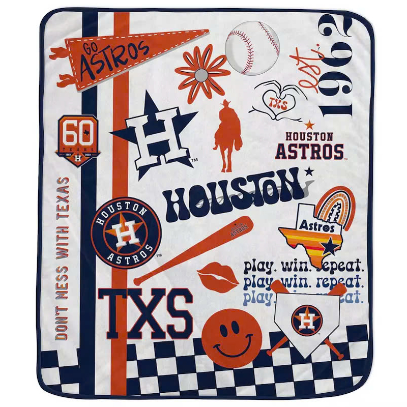 Houston Astros Blanket Sherpa Blanket Throw Blanket