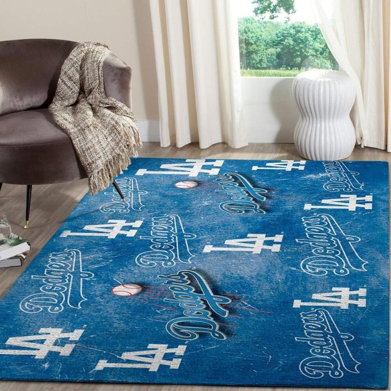 Los Angeles Dodgers Rug MLB Area Rug Bedroom Area Rug Indoor Rug Rectangle Carpet