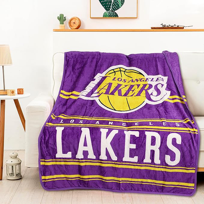 Los Angeles Lakers Blanket Sherpa Blanket Throw Blanket