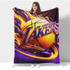 Los Angeles Lakers Blankets FLeece Blanket Throw Blanket los angeles lakers blankets fleece blanket throw blanket v56