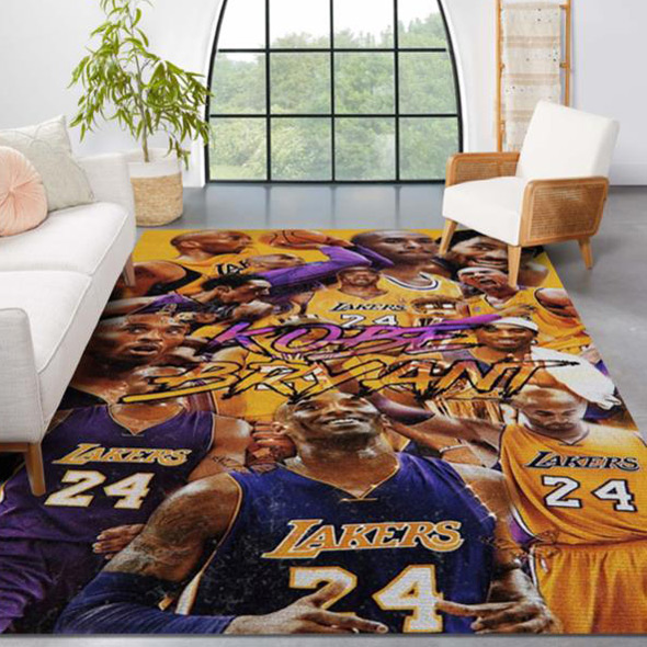 Los Angeles Lakers Area Rug NBA Area Rug Dining Room Rugs Indoor Rugs Rectangle Carpet