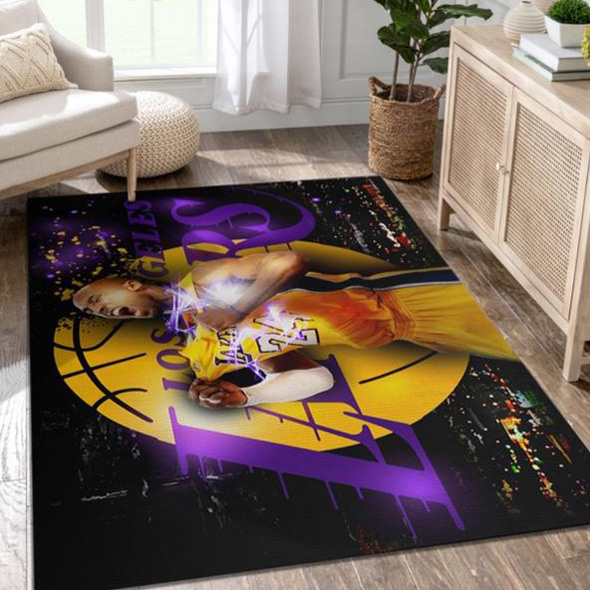 Los Angeles Lakers Area Rug NBA Area Rug Living Room Rug Indoor Rugs Rectangle Carpet
