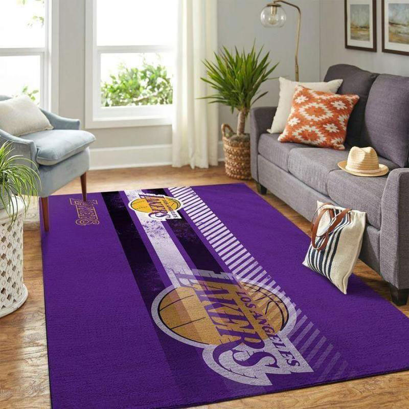 Los Angeles Lakers Area Rug NBA Area Rug Kitchen Rug Indoor Rug Rectangle Carpet