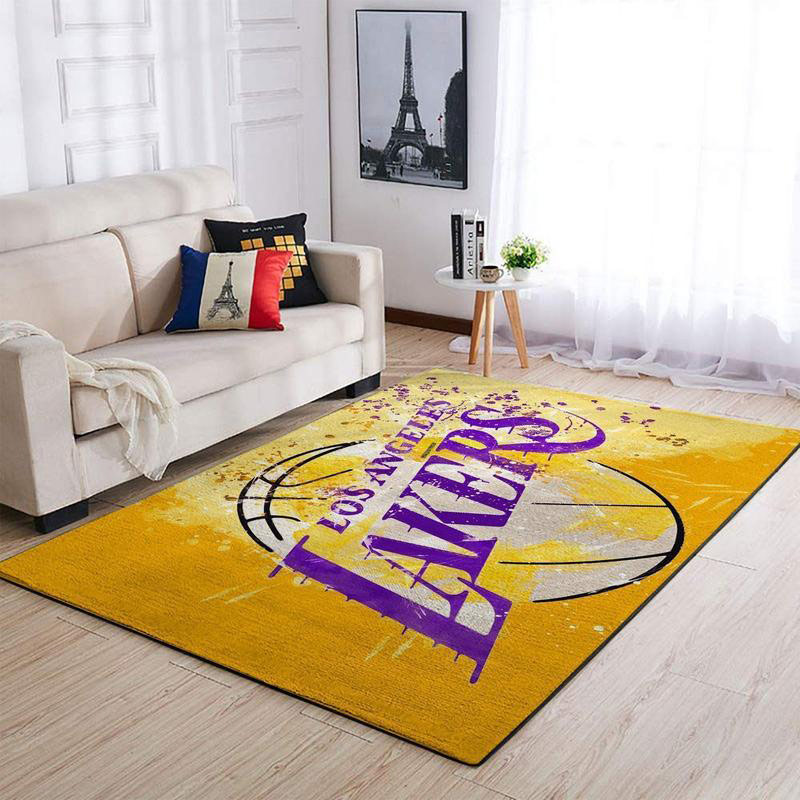Los Angeles Lakers Area Rug NBA Area Rug Kitchen Rug Indoor Indoor Rug Rectangle Carpet