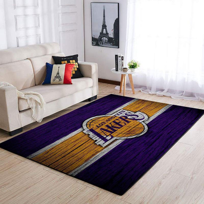 Los Angeles Lakers Area Rug NBA Area Rug Living Room Area Rug Indoor Rugs Rectangle Carpet