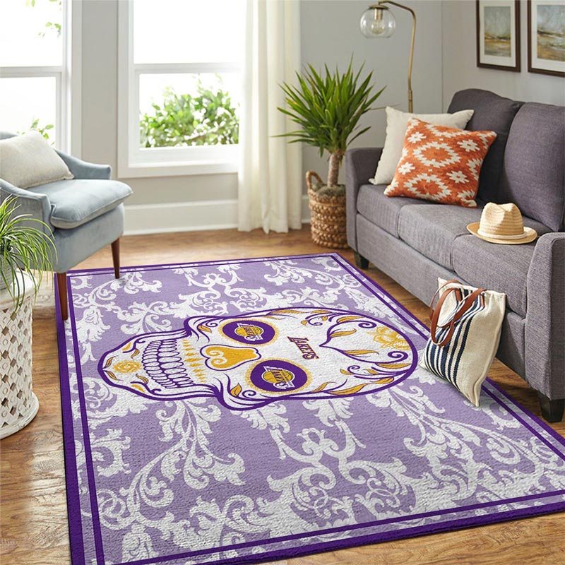 Los Angeles Lakers Area Rug NBA Area Rug Living Room Area Rug Indoor Indoor Rugs Rectangle Carpet