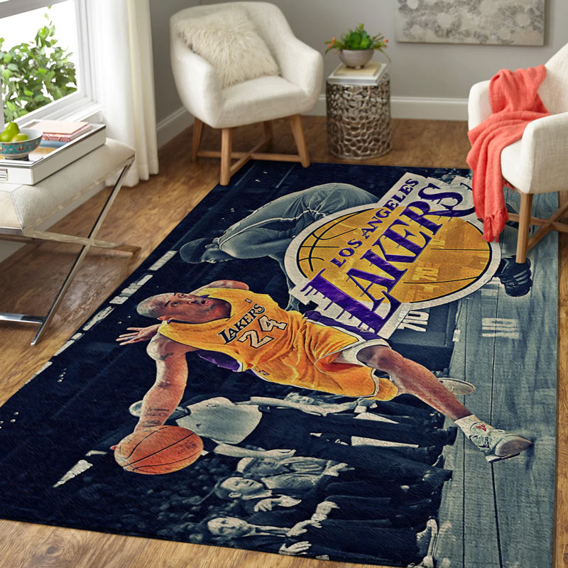 Los Angeles Lakers Area Rug NBA Area Rug Bedroom Rug Indoor Rug Rectangle Carpet