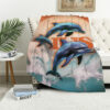 Miami Dolphins Blanket Sherpa Blanket Throw Blanket miami dolphins blanket sherpa blanket throw blanket v119