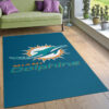 Miami Dolphins Rug NFL Area Rug Dining Room Rug Indoor Indoor Rug Rectangle Carpet miami dolphins rug living room rug floor rug regtangle carpet home decor ver 1281