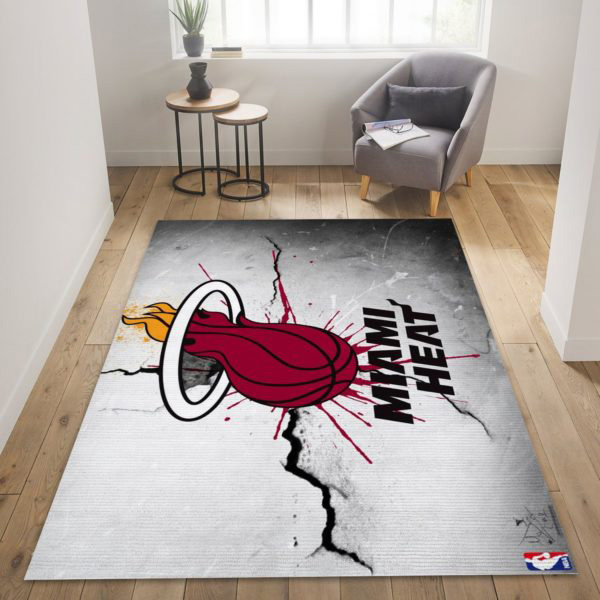 Miami Heat Area Rug NBA Area Rug Dining Room Rugs Indoor Rugs Rectangle Carpet