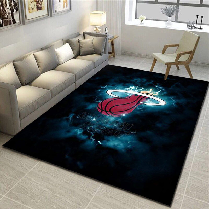 Miami Heat Rug NBA Area Rug Dining Room Rugs Indoor Rugs Rectangle Carpet