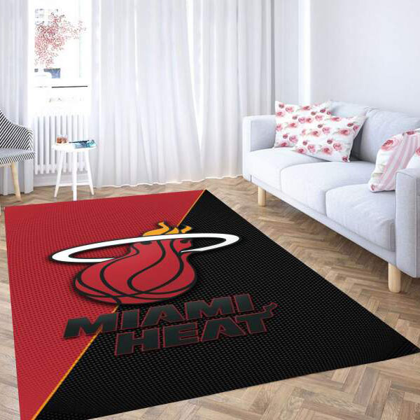Miami Heat Area Rug NBA Area Rug Dining Room Rugs Indoor Indoor Rug Rectangle Carpet