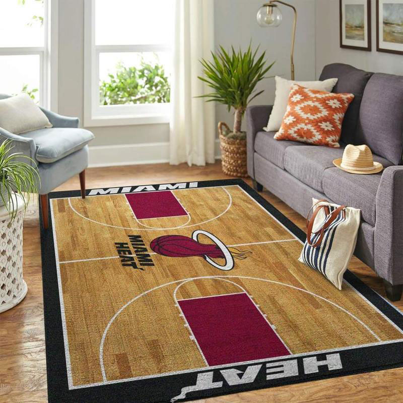 Miami Heat Area Rug NBA Area Rug Dining Room Rugs Indoor Indoor Rug Rectangle Carpet