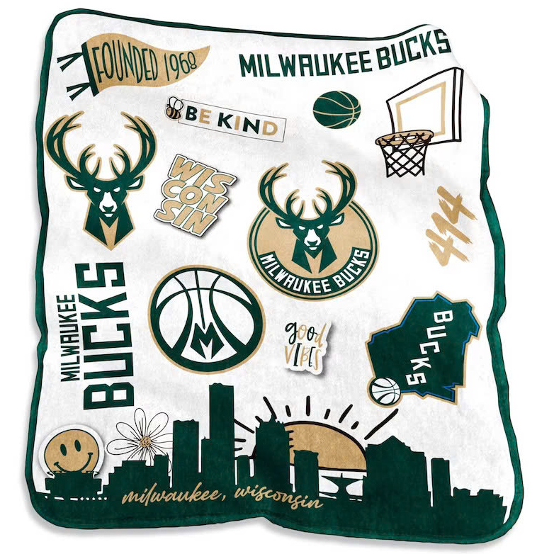 Milwaukee Bucks Blanket Sherpa Blanket Throw Blanket