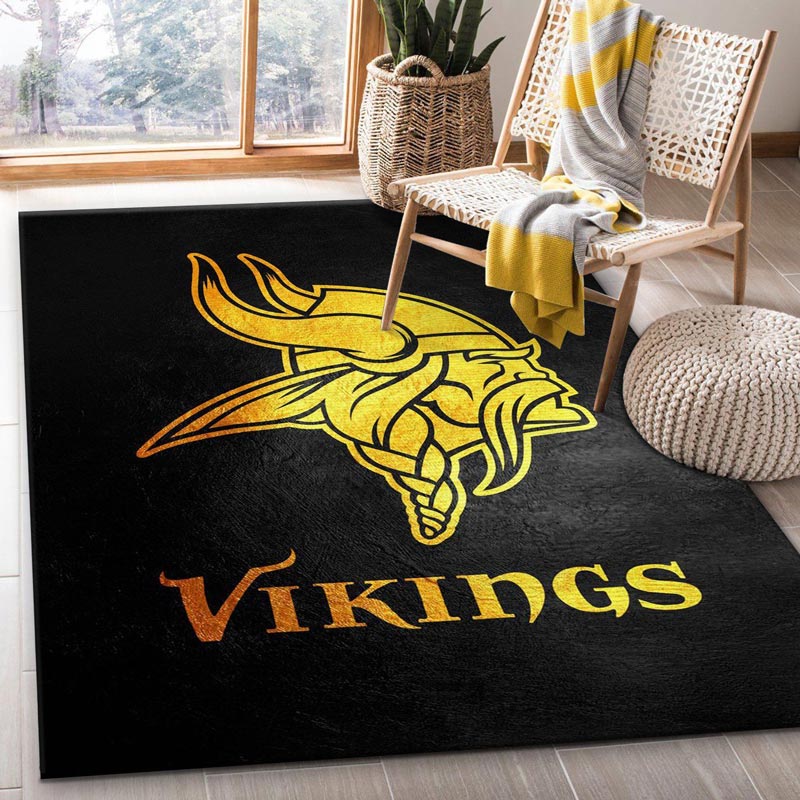 Minnesota Vikings Rug NFL Area Rug Bathroom Rugs Indoor Rugs Rectangle Carpet