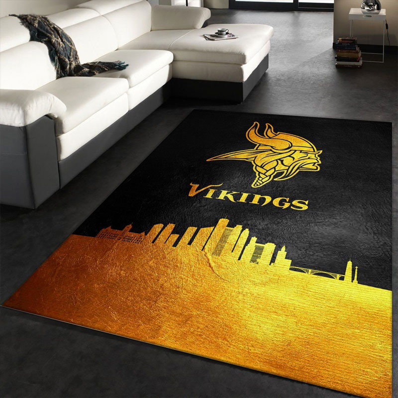 Minnesota Vikings Rug NFL Area Rug Dining Room Rugs Indoor Rugs Rectangle Carpet