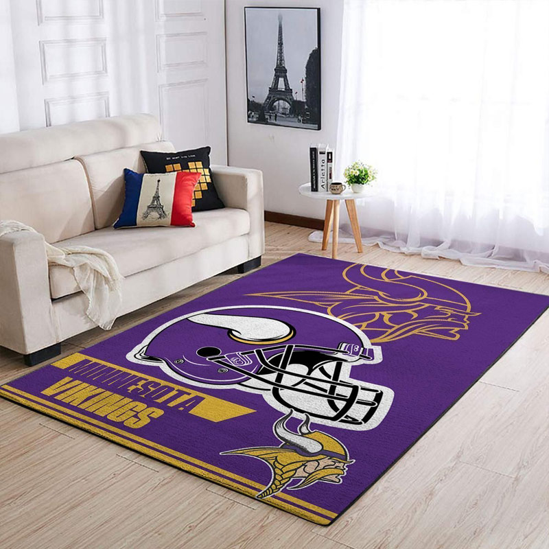 Minnesota Vikings Rug NFL Area Rug Dining Room Rugs Indoor Rug Rectangle Carpet