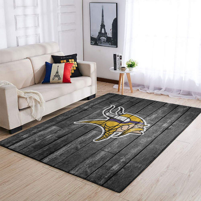 Minnesota Vikings Area Rug NFL Area Rug Dining Room Rugs Indoor Rug Rectangle Carpet