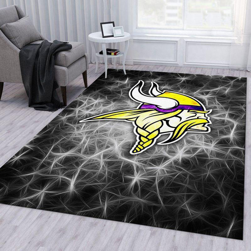 Minnesota Vikings Area Rug NFL Area Rug Bedroom Area Rug Indoor Indoor Rugs Rectangle Carpet