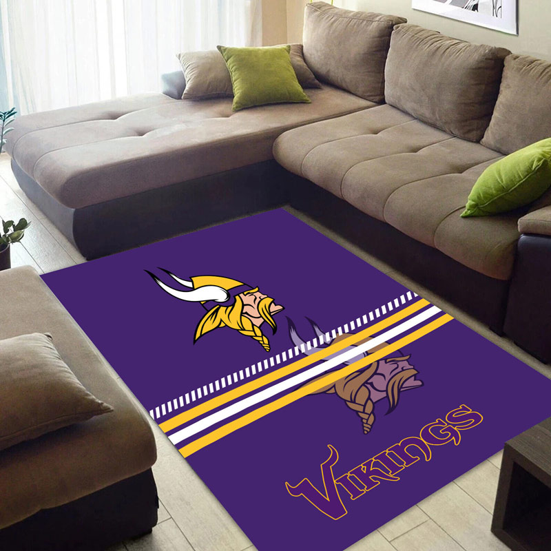 Minnesota Vikings Rug NFL Area Rug Kitchen Rug Indoor Rugs Rectangle Carpet