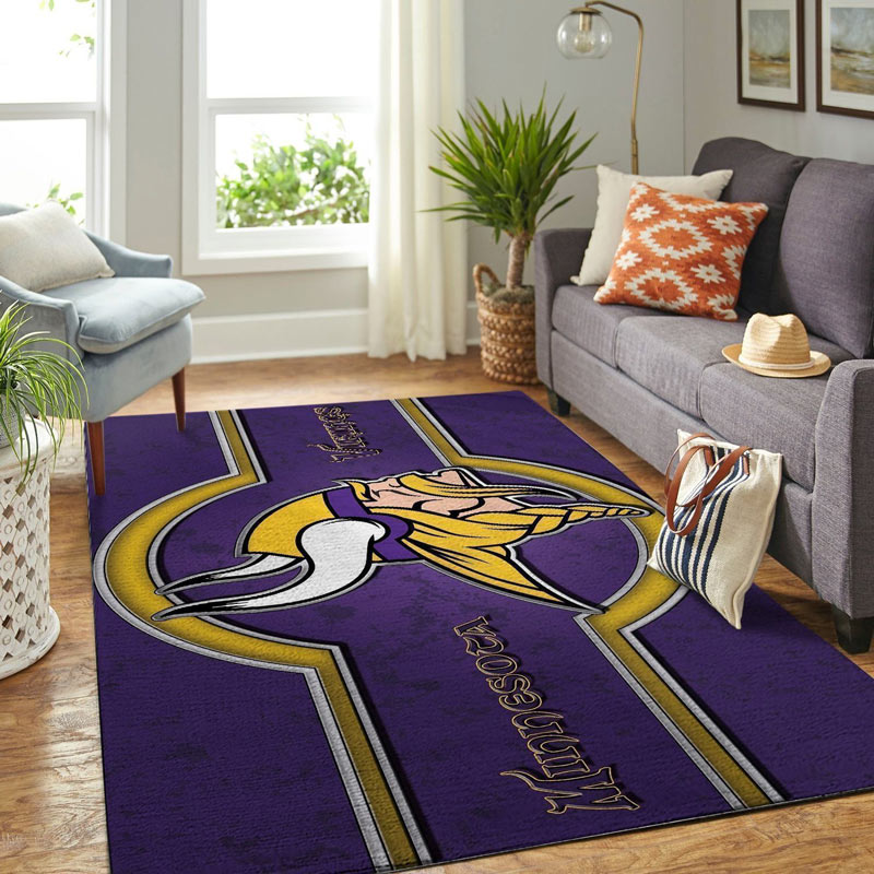 Minnesota Vikings Rug NFL Area Rug Kitchen Rug Indoor Rug Rectangle Carpet