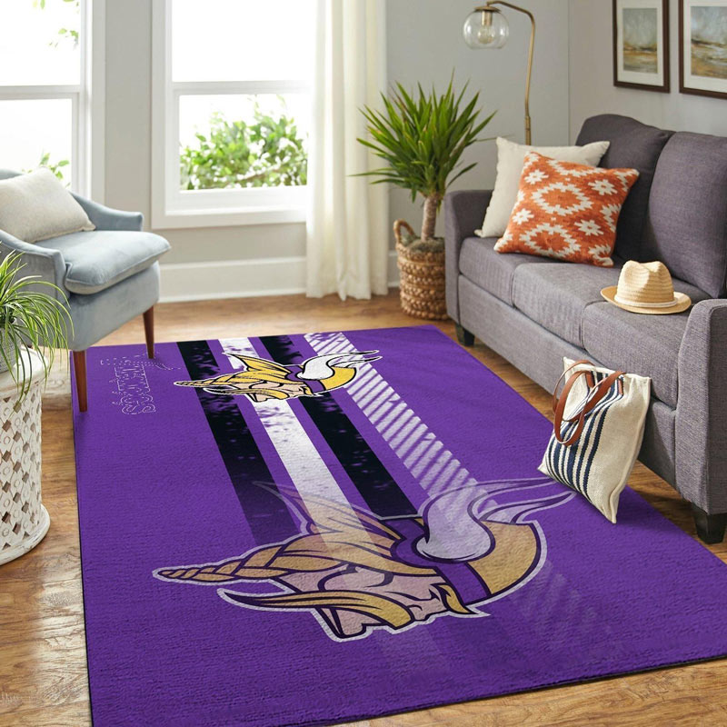 Minnesota Vikings Rug NFL Area Rug Bedroom Area Rug Indoor Rugs Rectangle Carpet