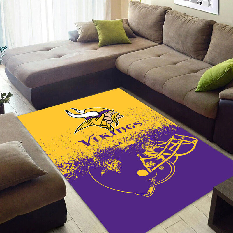 Minnesota Vikings Area Rug NFL Area Rug Dining Room Rug Indoor Indoor Rugs Rectangle Carpet
