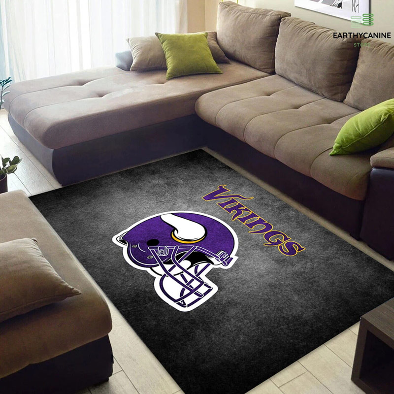 Minnesota Vikings Rug NFL Area Rug Bedroom Rug Indoor Indoor Rug Rectangle Carpet