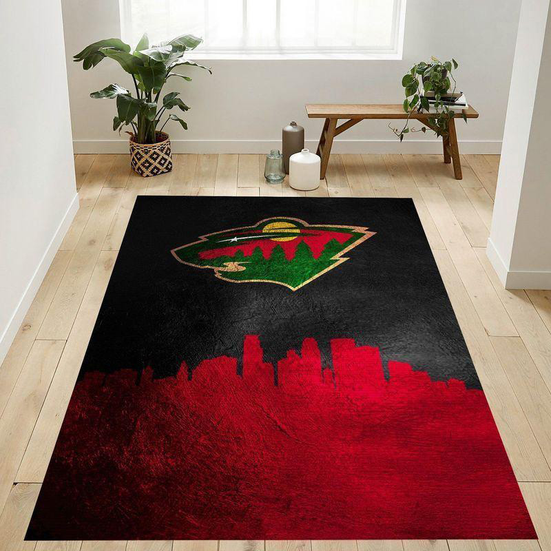 Minnesota Wild Rug NHL Area Rug Bedroom Rug Indoor Indoor Rugs Rectangle Carpet