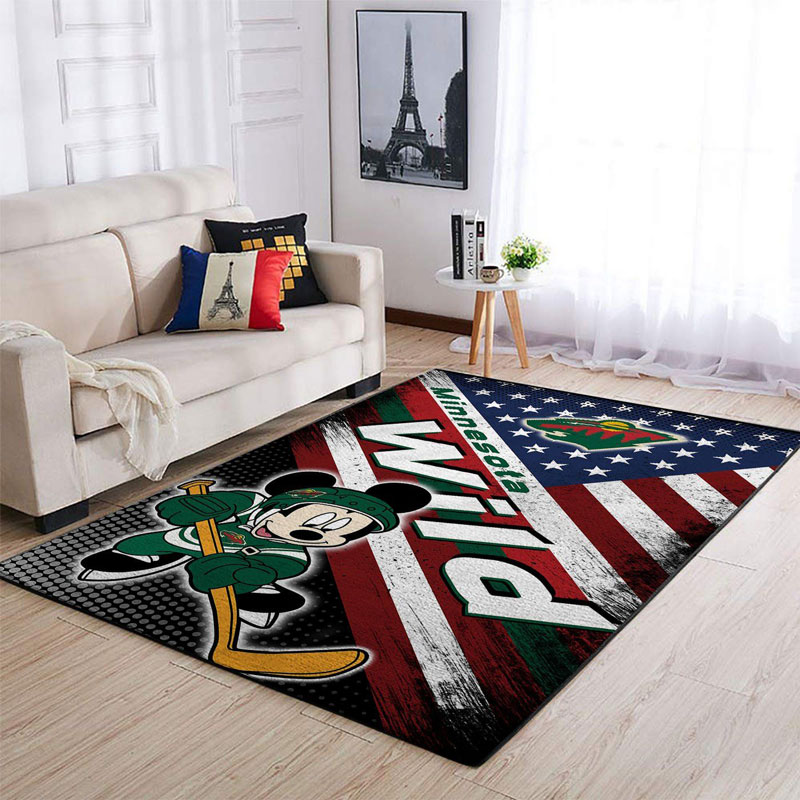 Minnesota Wild Rug NHL Area Rug Dining Room Rugs Indoor Rugs Rectangle Carpet