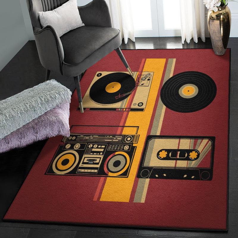 Music Large Area Rugs Retro Sound Rug