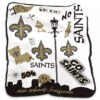 New Orleans Saints Blanket Sherpa Blanket Throw Blanket new orleans saints blanket sherpa blanket throw blanket v54