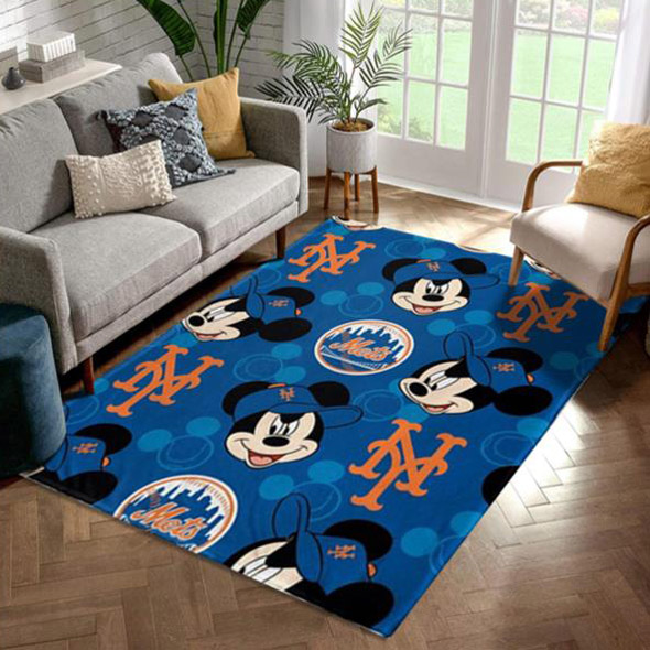 New York Mets Area Rug MLB Area Rug Living Room Rug Indoor Rug Rectangle Carpet