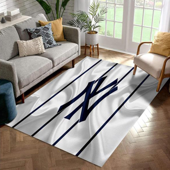 New York Yankees Area Rug MLB Area Rug Dining Room Rugs Indoor Rug Rectangle Carpet