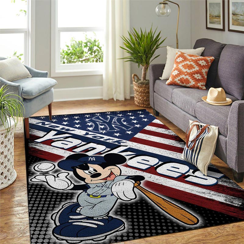 New York Yankees Area Rug MLB Area Rug Dining Room Rug Indoor Rug Rectangle Carpet