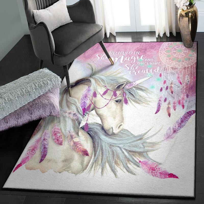 One Horned Horse Indoor Carpet Spirit Unicorn Rug