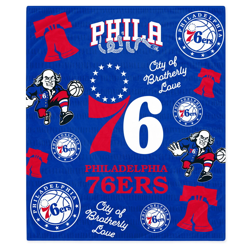 Philadelphia 76ers Blanket Sherpa Blanket Throw Blanket