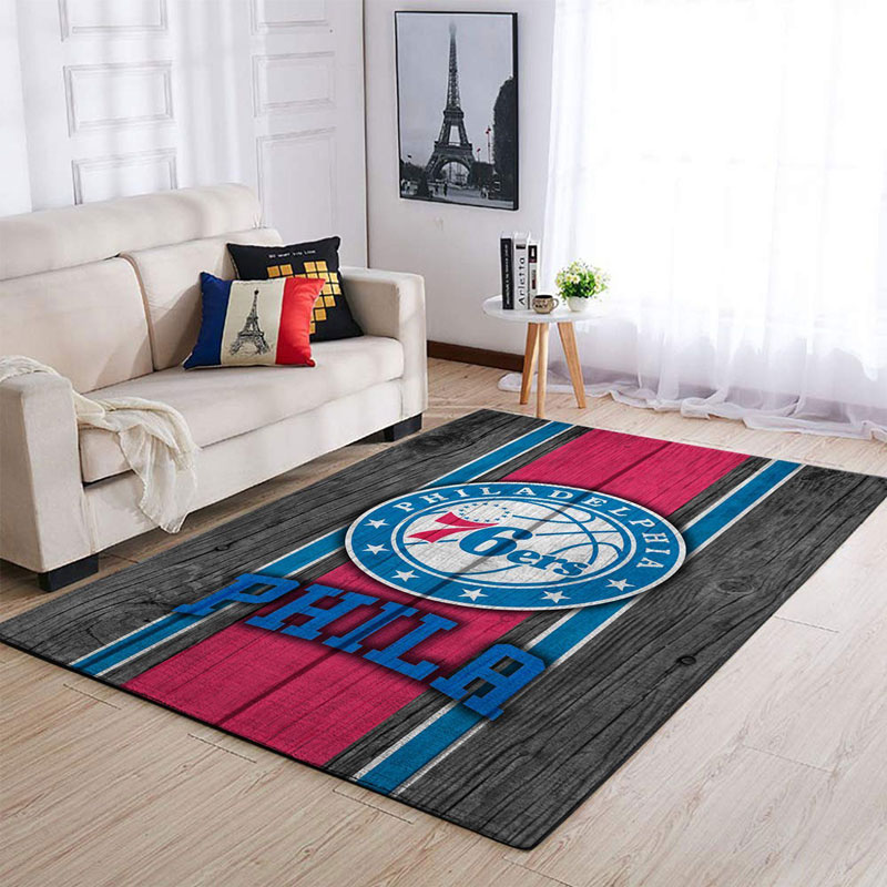 Philadelphia 76ers Rug NBA Area Rug Kitchen Rug Indoor Rugs Rectangle Carpet