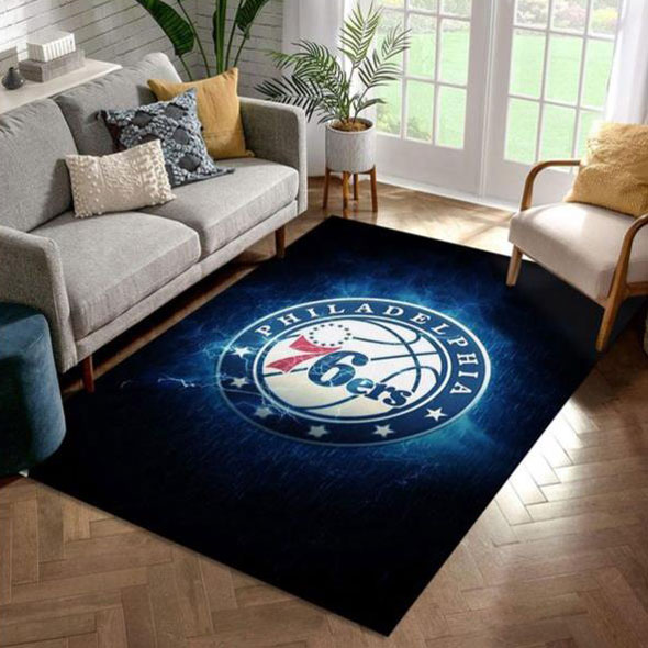 Philadelphia 76ers Rug NBA Area Rug Bathroom Rug Indoor Rug Rectangle Carpet