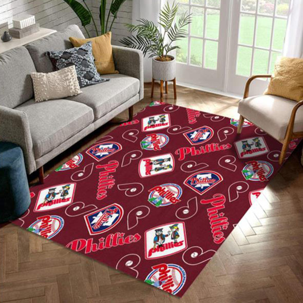 Philadelphia Phillies Rug MLB Area Rug Living Room Rug Indoor Indoor Rug Rectangle Carpet