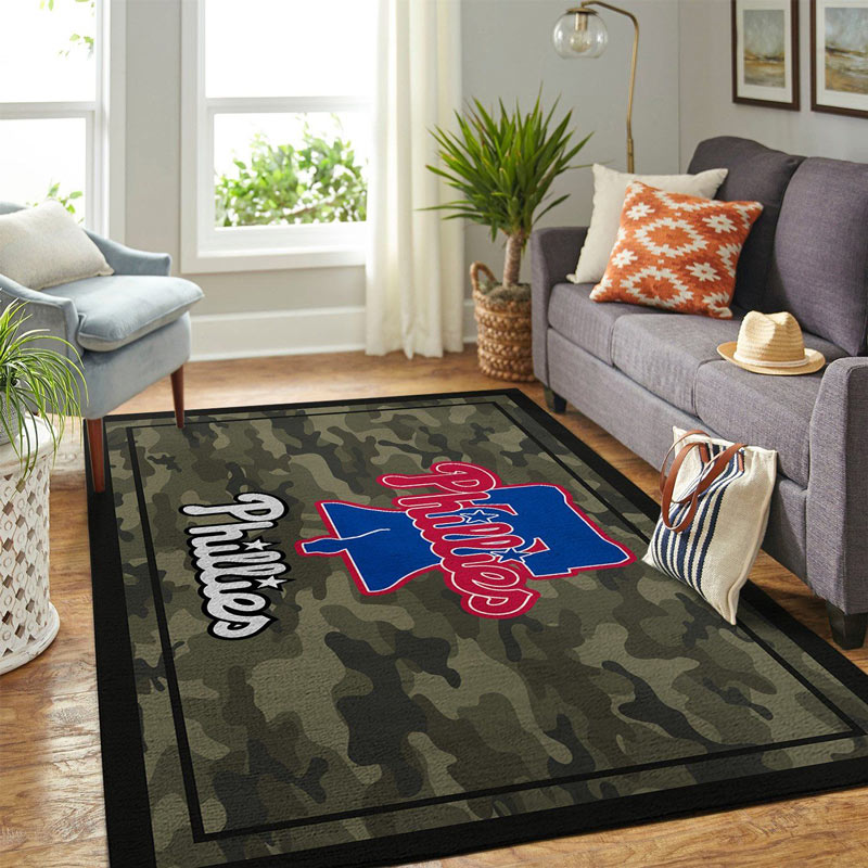 Philadelphia Phillies Area Rug MLB Area Rug Dining Room Rugs Indoor Rug Rectangle Carpet