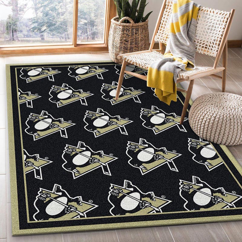 Pittsburgh Penguins Rug NHL Area Rug Bedroom Rug Indoor Rug Rectangle Carpet