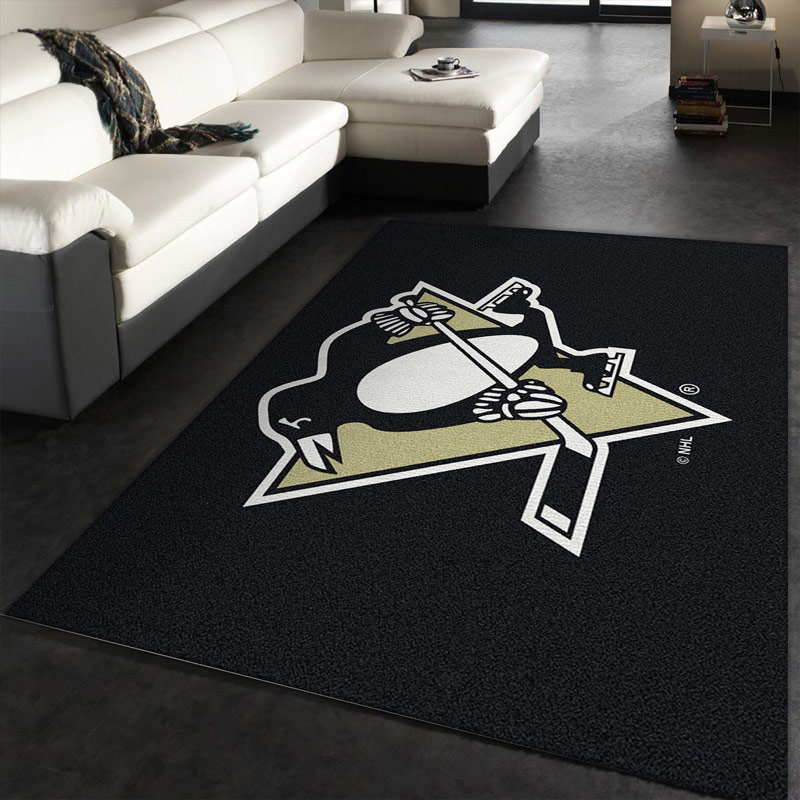 Pittsburgh Penguins Area Rug NHL Area Rug Dining Room Rugs Indoor Rugs Rectangle Carpet
