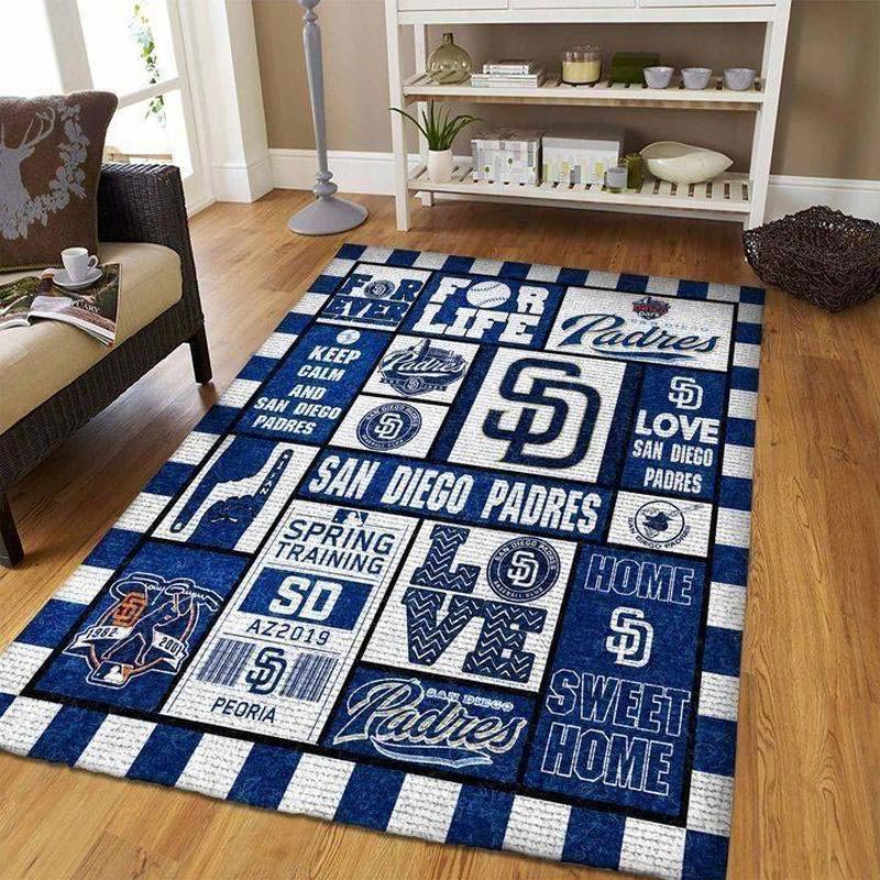 San Diego Padres Rug MLB Area Rug Dining Room Rugs Indoor Rug Rectangle Carpet