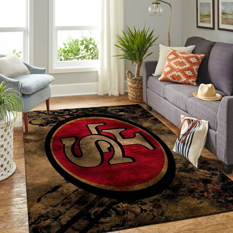 San Francisco 49ers Rug NFL Area Rug Bedroom Rug Indoor Rug Rectangle Carpet