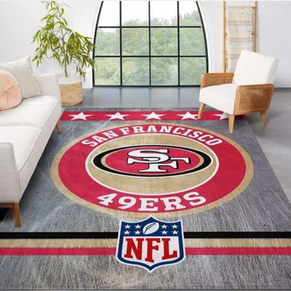 San Francisco 49ers Rug NFL Area Rug Dining Room Rug Indoor Rug Rectangle Carpet