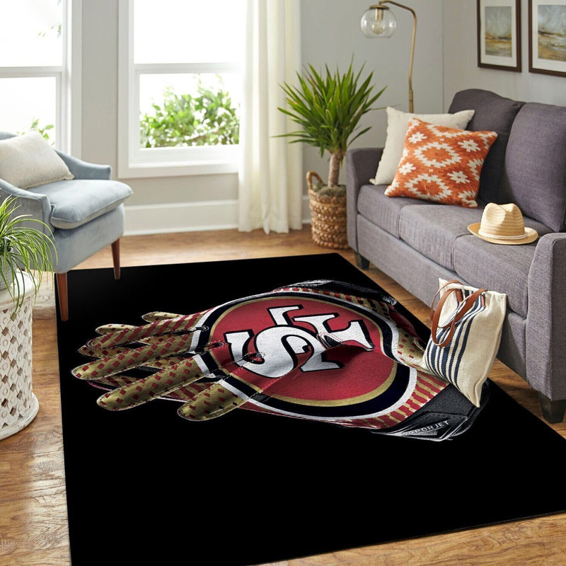 San Francisco 49ers Rug NFL Area Rug Dining Room Rugs Indoor Indoor Rug Rectangle Carpet
